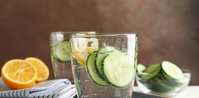 Cucumber and mint water detox drink